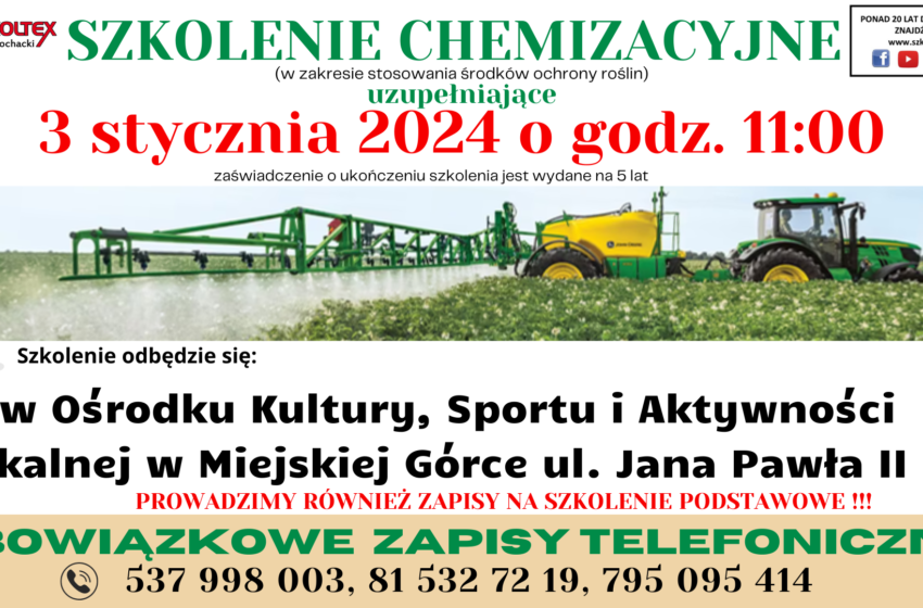  Szkolenie chemizacyjne w Ośrodku Kultury, Sportu i Aktywności Lokalnej, 03.01.2024