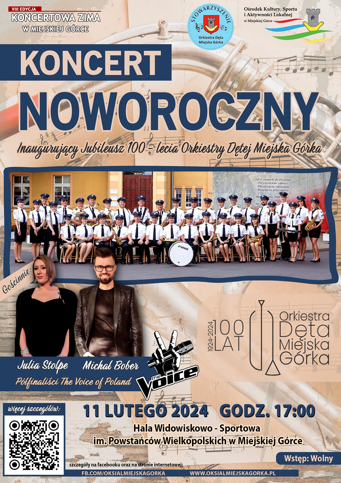 Zapraszamy na KONCERT inaugurujący 100 lecie Orkiestry Dętej Miejska Górka