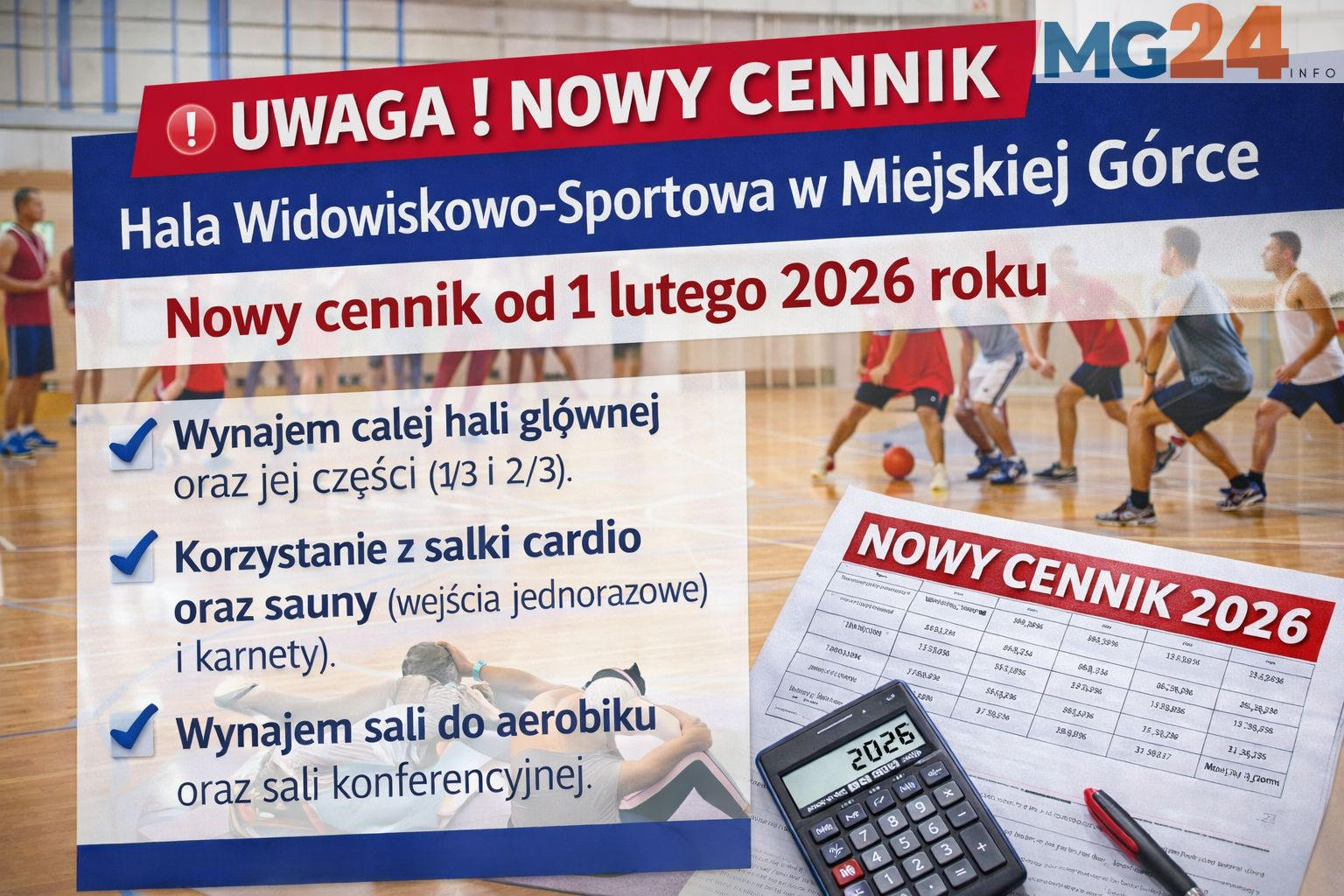 Nowy cennik Hali Widowiskowo-Sportowej w Miejskiej Górce